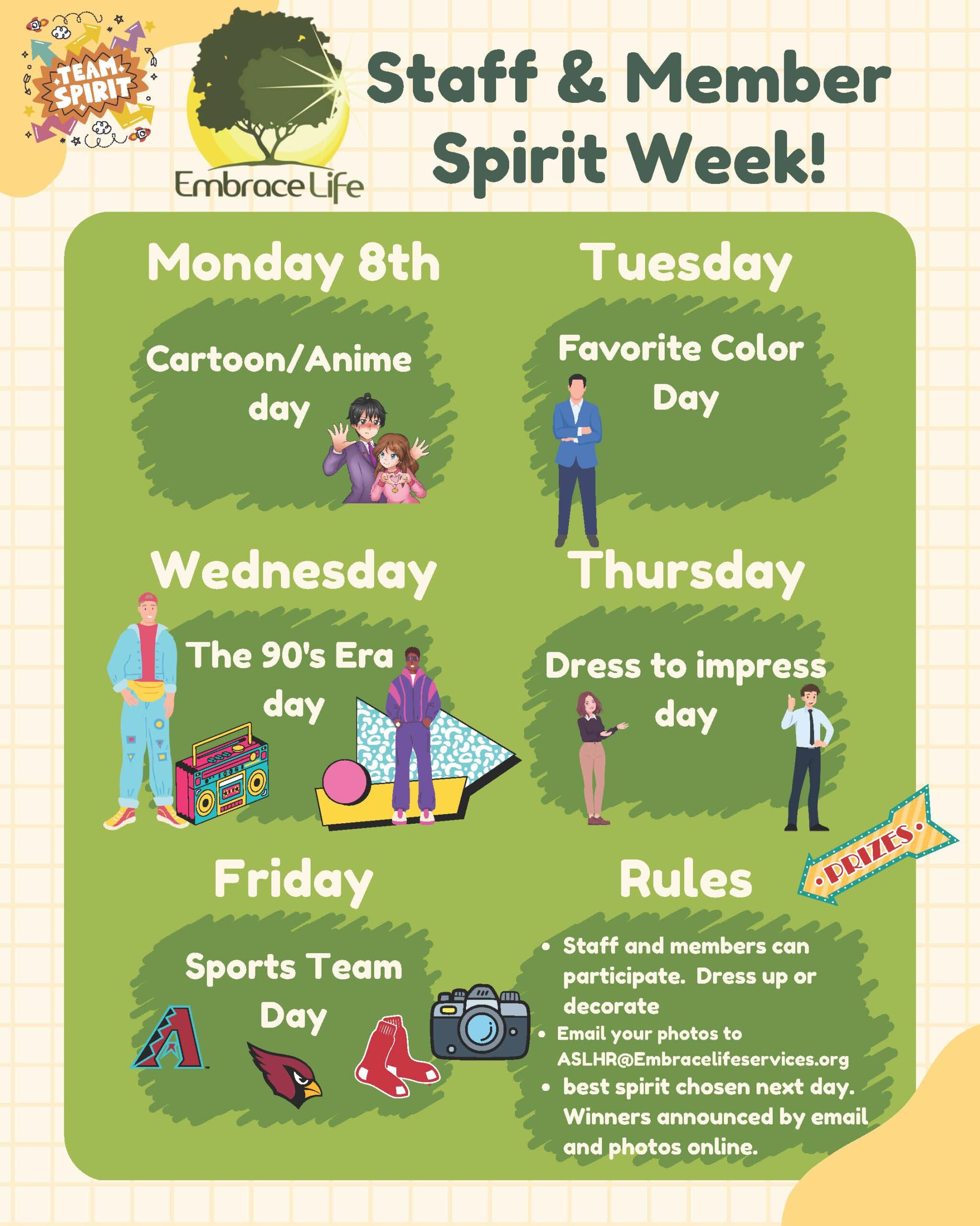Spirit week flyer Spirit week flyer